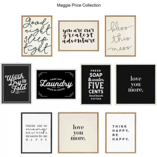 Kate and Laurel Sylvie Love You More Flinen Framed Canvas Wall Art by Maggie Price of Hunt and Gather Goods 22x22 Natural Simple Romantic Art for WallNatural