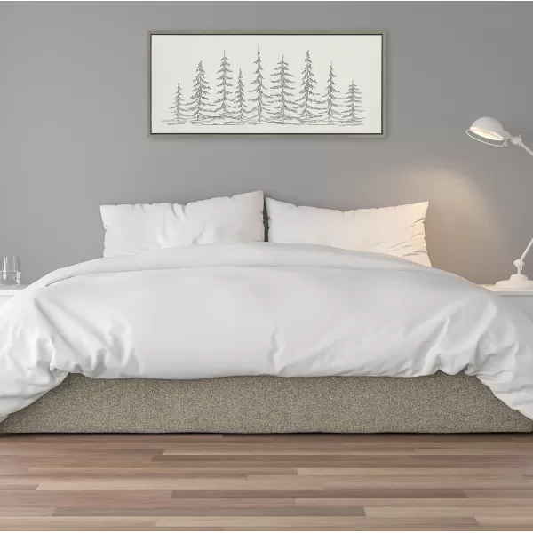 Kate and Laurel Sylvie Minimalist Evergreen Trees Sketch BW Framed Canvas Wall Art by The Creative Bunch Studio 18x40 Gray Minimal Christmas Tree Art for WallGray