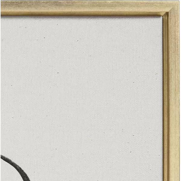 Kate and Laurel Sylvie Modern Circles and Going in Circles Framed Linen Textured Canvas Wall Art Set by Teju Reval of SnazzyHues 2 Piece 23x33 Black Decorative Abstract Art Prints for WallGold