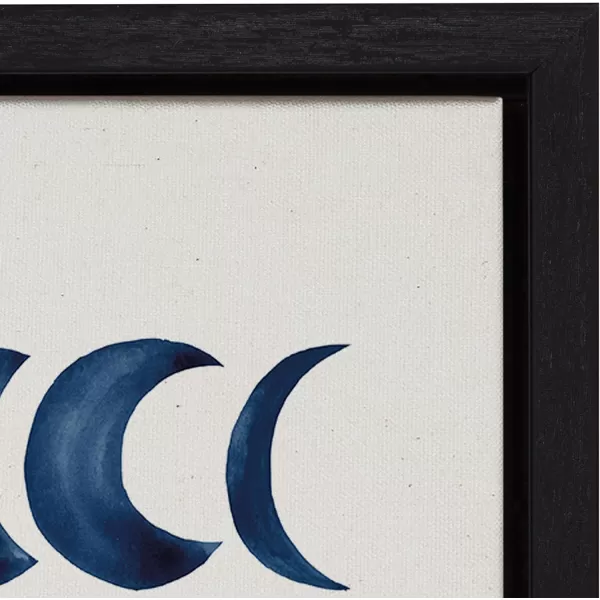 Kate and Laurel Sylvie Moon Phases Framed Linen Textured Canvas Wall Art Teju Reval of SnazzyHues 18x24 Natural Beautiful Astronomy Wall DecorBlack