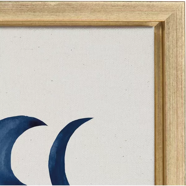 Kate and Laurel Sylvie Moon Phases Framed Linen Textured Canvas Wall Art Teju Reval of SnazzyHues 18x24 Natural Beautiful Astronomy Wall DecorGold