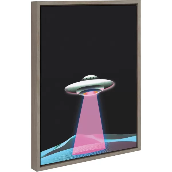 Kate and Laurel Sylvie Out of This World Framed Canvas Wall Art by The Creative Bunch Studio 18x24 Gray Cosmic Art for Wall
