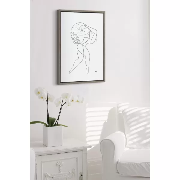 Kate and Laurel Sylvie The Day She Realized She Could Framed Canvas Wall Art by Maggie Stephenson 18x24 Natural Motivational Feminine Wall DcorGrey