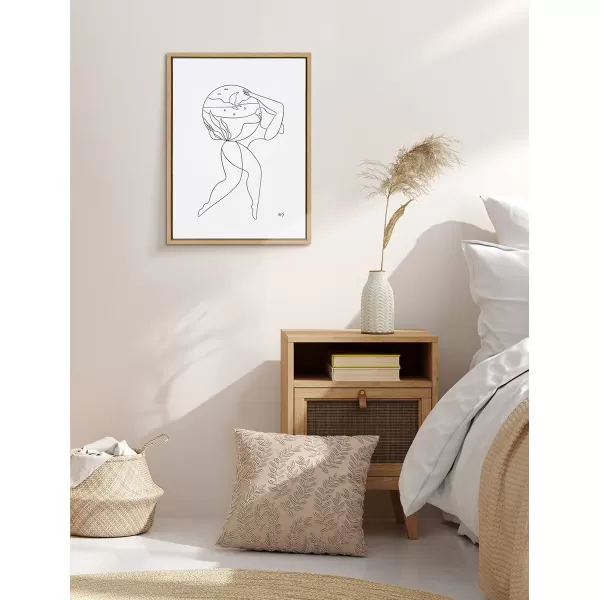 Kate and Laurel Sylvie The Day She Realized She Could Framed Canvas Wall Art by Maggie Stephenson 18x24 Natural Motivational Feminine Wall DcorNatural