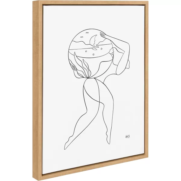 Kate and Laurel Sylvie The Day She Realized She Could Framed Canvas Wall Art by Maggie Stephenson 18x24 Natural Motivational Feminine Wall DcorNatural