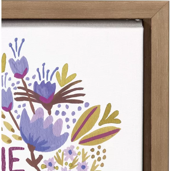 Kate and Laurel Sylvie Though She Be But Little She is Fierce Quote Word Art with Florals Framed Canvas Wall Art by Cat Coquillette 18x24 Gold