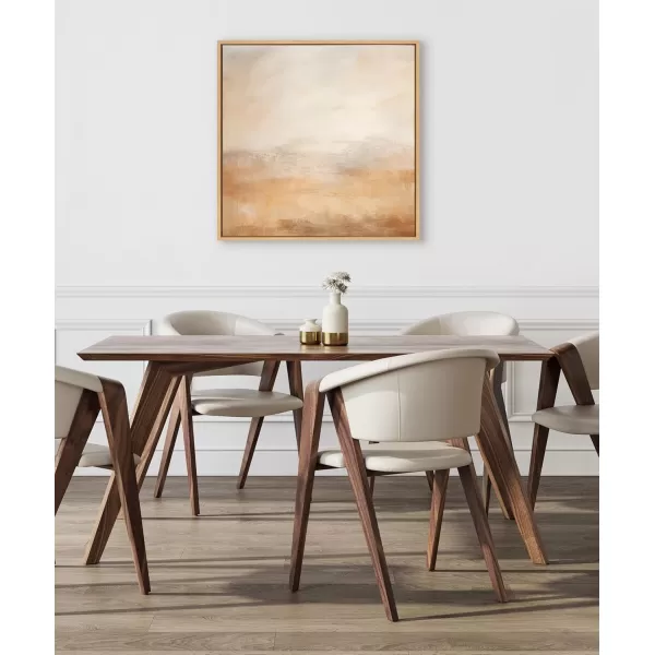 Kate and Laurel Sylvie Tonal Abstract Earthy Warm Sun Infused Spiced Desert Landscape Framed Canvas Wall Art by The Creative Bunch Studio 30x30 Natural Modern Abstract Landscape Art for Wall