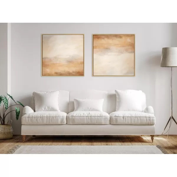 Kate and Laurel Sylvie Tonal Abstract Earthy Warm Sun Infused Spiced Desert Landscape Framed Canvas Wall Art by The Creative Bunch Studio 30x30 Natural Modern Abstract Landscape Art for Wall