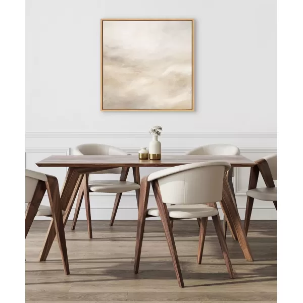 Kate and Laurel Sylvie Tonal Abstract Textural White and Beige Light Natural Neutrals Framed Canvas Wall Art by The Creative Bunch Studio 30x30 Natural Modern Abstract Landscape Art for Wall
