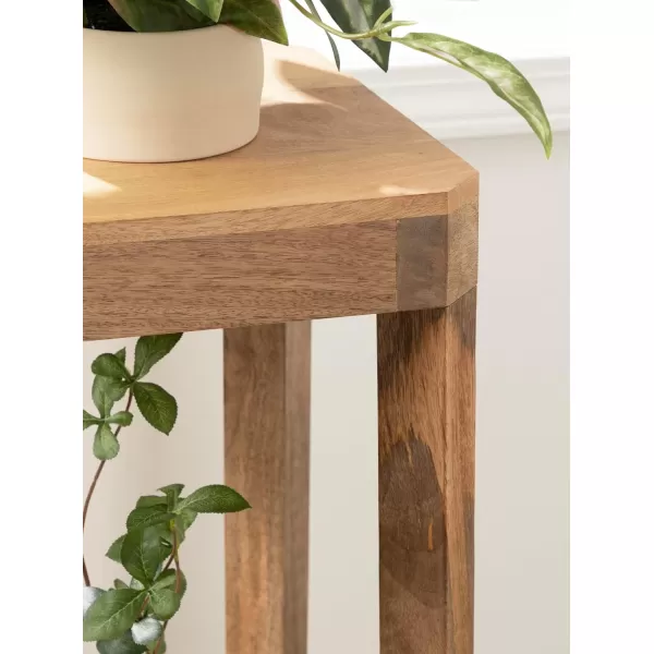 Kate and Laurel Talcott Modern Square Wood Drink Table 12 x 12 x 28 Walnut Brown Transitional Decorative TwoTier Pedestal Table for Use as Plant Stand Indoors or Living Room Accent TableNatural
