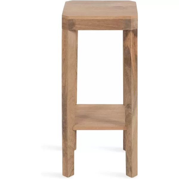 Kate and Laurel Talcott Modern Square Wood Drink Table 12 x 12 x 28 Walnut Brown Transitional Decorative TwoTier Pedestal Table for Use as Plant Stand Indoors or Living Room Accent TableNatural