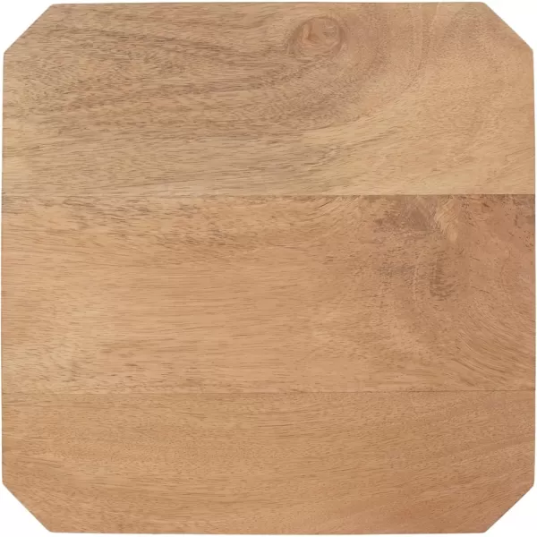 Kate and Laurel Talcott Modern Square Wood Drink Table 12 x 12 x 28 Walnut Brown Transitional Decorative TwoTier Pedestal Table for Use as Plant Stand Indoors or Living Room Accent TableNatural