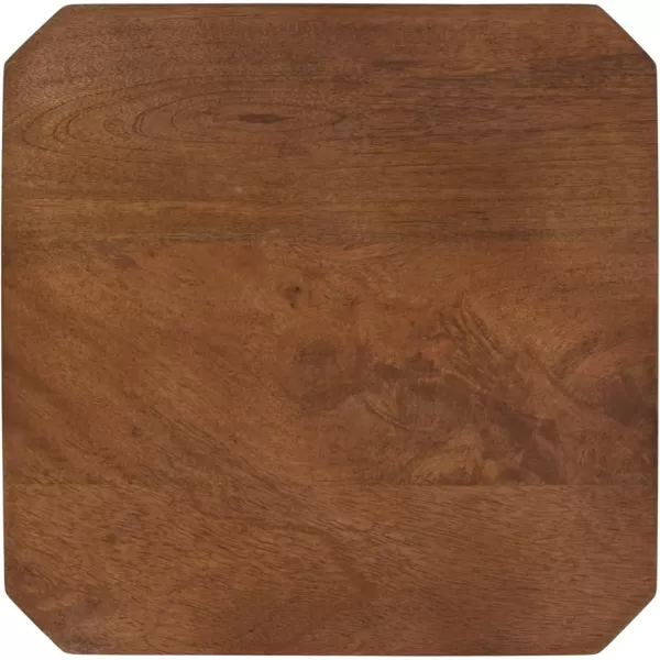 Kate and Laurel Talcott Modern Square Wood Drink Table 12 x 12 x 28 Walnut Brown Transitional Decorative TwoTier Pedestal Table for Use as Plant Stand Indoors or Living Room Accent TableWalnut Brown