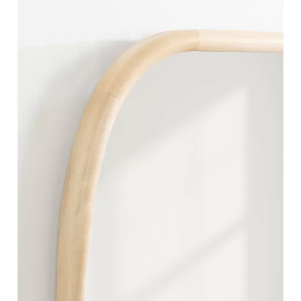 Kate and Laurel Talma Arched Oval Wall Mirror 24 x 36 Dark Walnut Transitional Capsule Mirror with Solid Poplar Wood Frame and Rounded Frame ProfileNatural