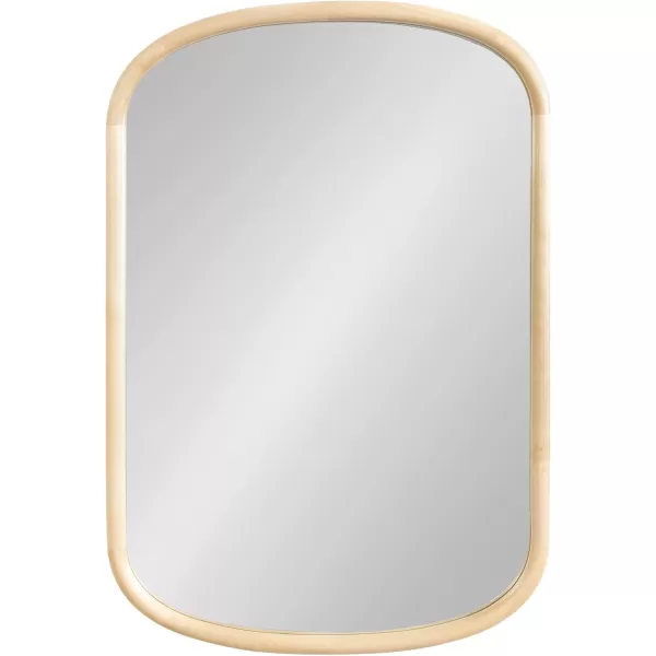 Kate and Laurel Talma Arched Oval Wall Mirror 24 x 36 Dark Walnut Transitional Capsule Mirror with Solid Poplar Wood Frame and Rounded Frame ProfileNatural
