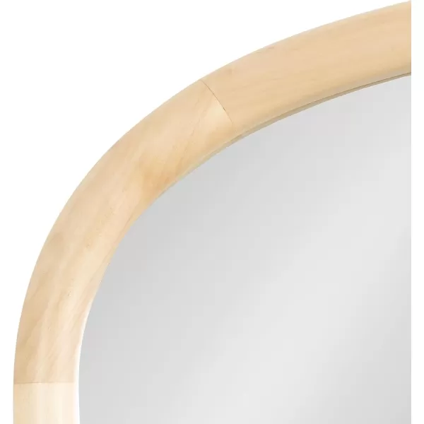 Kate and Laurel Talma Arched Oval Wall Mirror 24 x 36 Dark Walnut Transitional Capsule Mirror with Solid Poplar Wood Frame and Rounded Frame ProfileNatural