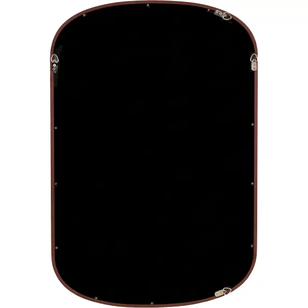 Kate and Laurel Talma Arched Oval Wall Mirror 24 x 36 Dark Walnut Transitional Capsule Mirror with Solid Poplar Wood Frame and Rounded Frame ProfileWalnut Brown
