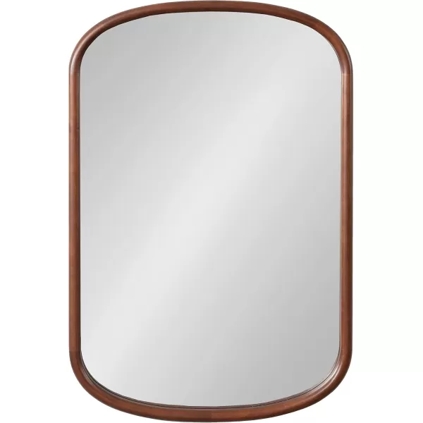 Kate and Laurel Talma Arched Oval Wall Mirror 24 x 36 Dark Walnut Transitional Capsule Mirror with Solid Poplar Wood Frame and Rounded Frame ProfileWalnut Brown