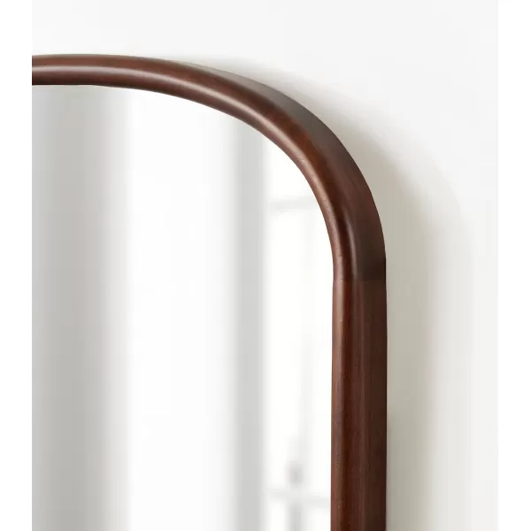 Kate and Laurel Talma Arched Oval Wall Mirror 24 x 36 Dark Walnut Transitional Capsule Mirror with Solid Poplar Wood Frame and Rounded Frame ProfileWalnut Brown