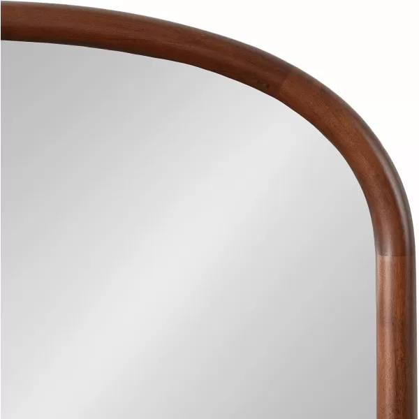 Kate and Laurel Talma Arched Oval Wall Mirror 24 x 36 Dark Walnut Transitional Capsule Mirror with Solid Poplar Wood Frame and Rounded Frame ProfileWalnut Brown