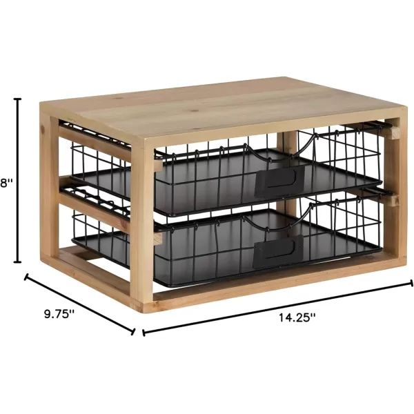 Kate and Laurel Tanner Rustic Wood and Metal Desktop Drawer Organizer Letter Tray