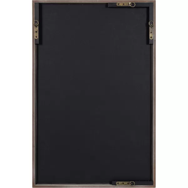 Kate and Laurel Tolland Decorative Wooden Panel Wall Mirror 12quot x 48quot Soft White Rustic Windowpane Accent PieceRustic Brown
