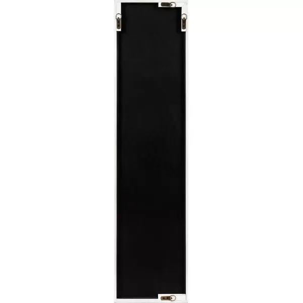 Kate and Laurel Tolland Decorative Wooden Panel Wall Mirror 12quot x 48quot Soft White Rustic Windowpane Accent PieceWhite