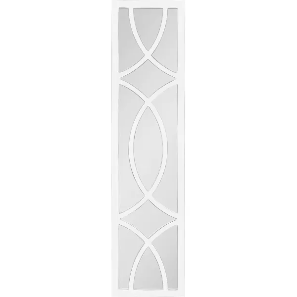 Kate and Laurel Tolland Decorative Wooden Panel Wall Mirror 12quot x 48quot Soft White Rustic Windowpane Accent PieceWhite