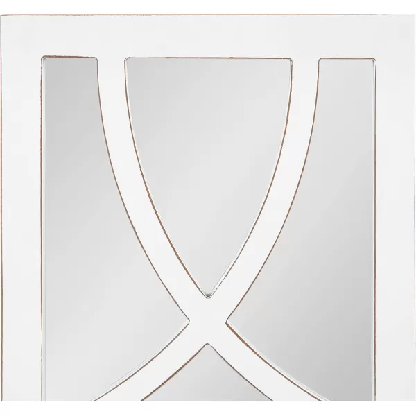 Kate and Laurel Tolland Decorative Wooden Panel Wall Mirror 12quot x 48quot Soft White Rustic Windowpane Accent PieceWhite