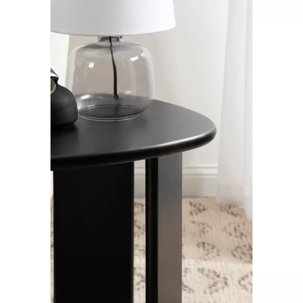 Kate and Laurel Tortola Transitional Pebble End Use as Bedroom Nightstand or Living Room Accent Table 22x18x20 Walnut BrownBlack