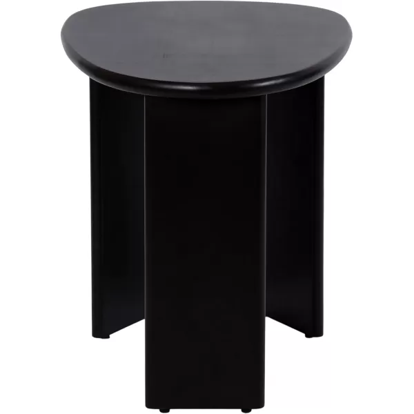 Kate and Laurel Tortola Transitional Pebble End Use as Bedroom Nightstand or Living Room Accent Table 22x18x20 Walnut BrownBlack