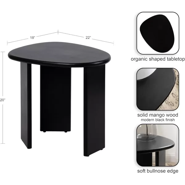 Kate and Laurel Tortola Transitional Pebble End Use as Bedroom Nightstand or Living Room Accent Table 22x18x20 Walnut BrownBlack