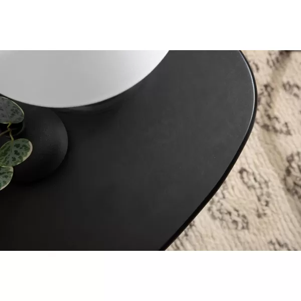 Kate and Laurel Tortola Transitional Pebble End Use as Bedroom Nightstand or Living Room Accent Table 22x18x20 Walnut BrownBlack