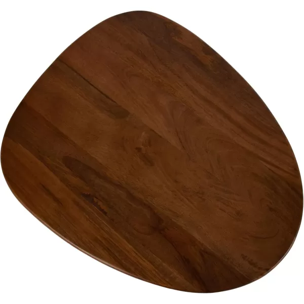 Kate and Laurel Tortola Transitional Pebble End Use as Bedroom Nightstand or Living Room Accent Table 22x18x20 Walnut BrownWalnut Brown