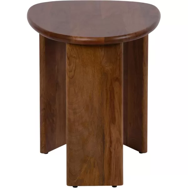 Kate and Laurel Tortola Transitional Pebble End Use as Bedroom Nightstand or Living Room Accent Table 22x18x20 Walnut BrownWalnut Brown