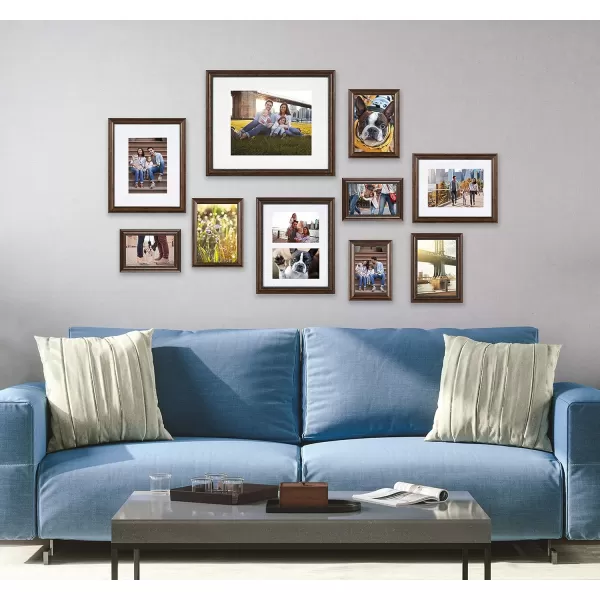 Kate and Laurel Traditional Wall Picture Frame Set Set of 10 Varying Sizes Bronze Traditional Glam Frame Collection for Wall
