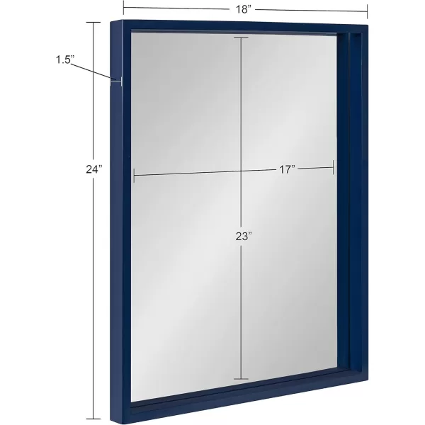 Kate and Laurel Travis Modern Wall Mirror 18 x 24 Navy Blue Transitional Rectangle Mirror for Wall