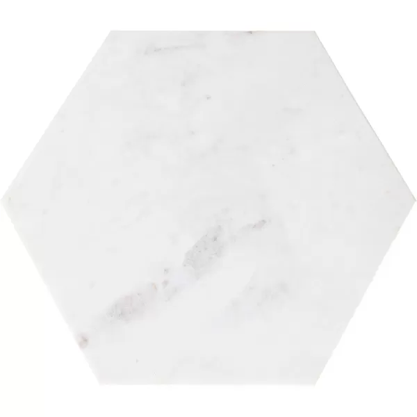 Kate and Laurel Trillion Modern CTable 16 x 16 x 28 Gold Chic Marble End Table with Geometric Top