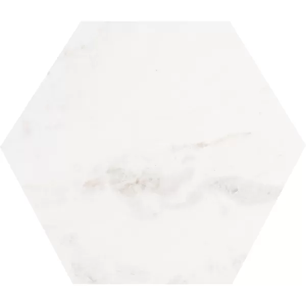 Kate and Laurel Trillion Modern Chic Marble Accent End Table with Hexagon Top 16 x 14 x 28 Silver
