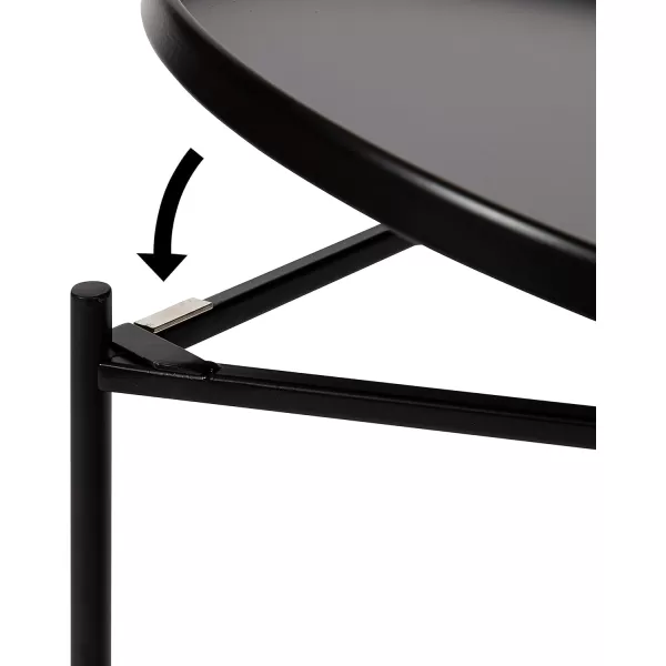 Kate and Laurel Ulani Modern Nesting Side Table Set of 2 Black and Gold Sophisticated Glam End Tables for Storage and DisplayBrownBlack