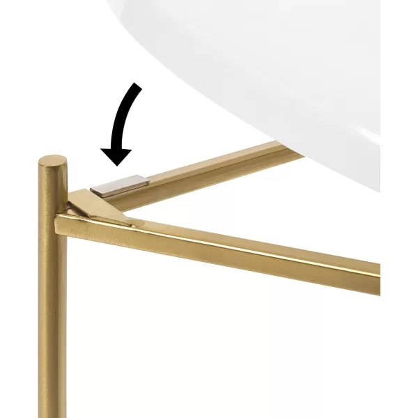 Kate and Laurel Ulani Modern Nesting Side Table Set of 2 Black and Gold Sophisticated Glam End Tables for Storage and DisplayWhiteGold