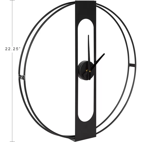 Kate and Laurel Urgo Numberless Modern Metal Wall Clock Gold Finish with Black HandsBlack