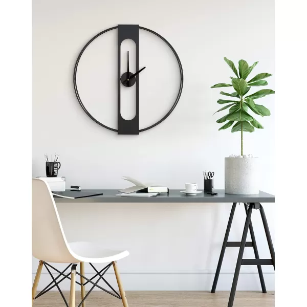 Kate and Laurel Urgo Numberless Modern Metal Wall Clock Gold Finish with Black HandsBlack