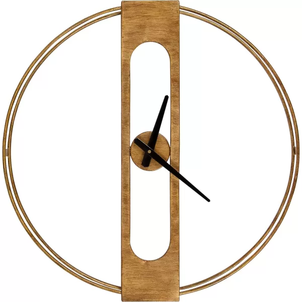 Kate and Laurel Urgo Numberless Modern Metal Wall Clock Gold Finish with Black HandsGold