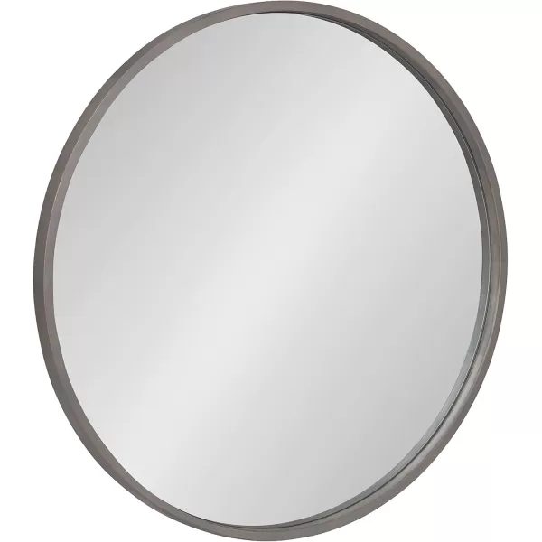 Kate and Laurel Valenti Farmhouse Round Wall Mirror 28 Inch Diameter Gray Decorative Circle MirrorGrey
