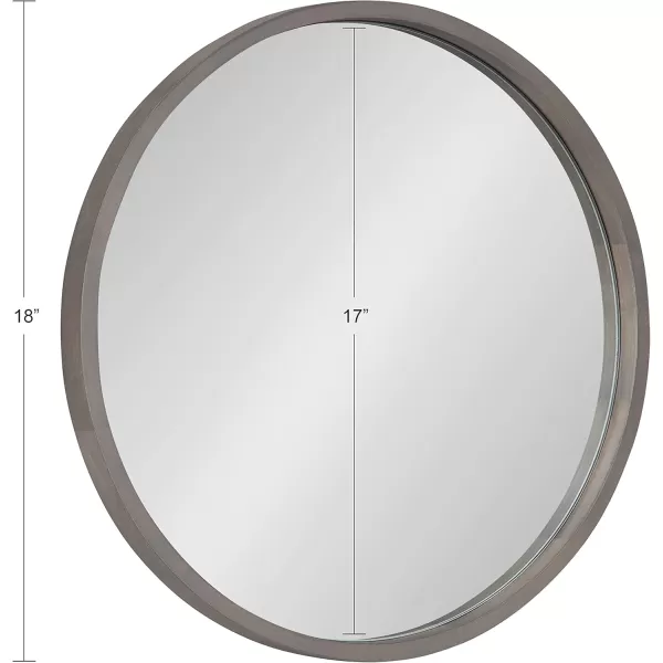 Kate and Laurel Valenti Farmhouse Round Wall Mirror 28 Inch Diameter Gray Decorative Circle MirrorGrey