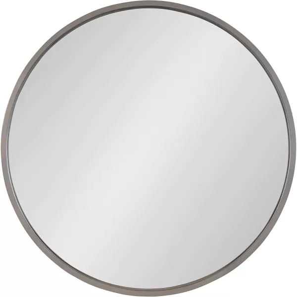 Kate and Laurel Valenti Farmhouse Round Wall Mirror 28 Inch Diameter Gray Decorative Circle MirrorGrey