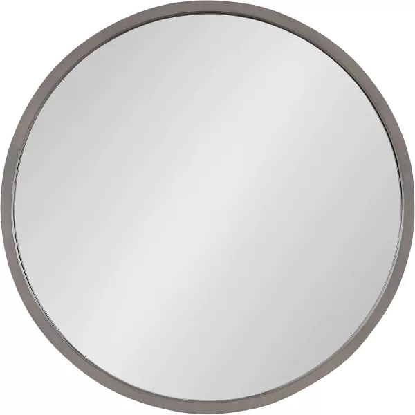 Kate and Laurel Valenti Farmhouse Round Wall Mirror 28 Inch Diameter Gray Decorative Circle MirrorGrey