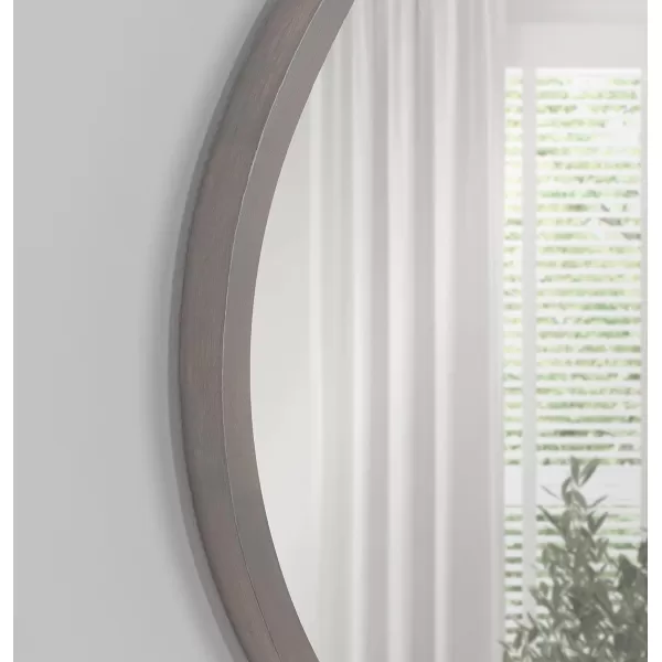 Kate and Laurel Valenti Farmhouse Round Wall Mirror 28 Inch Diameter Gray Decorative Circle MirrorGrey
