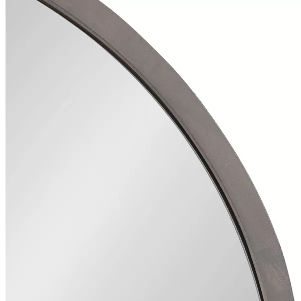 Kate and Laurel Valenti Farmhouse Round Wall Mirror 28 Inch Diameter Gray Decorative Circle MirrorGrey
